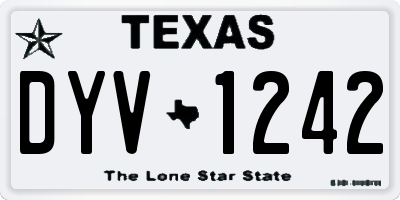 TX license plate DYV1242