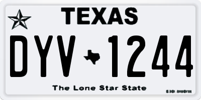 TX license plate DYV1244