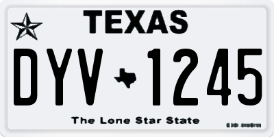 TX license plate DYV1245