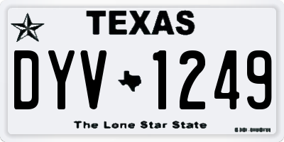 TX license plate DYV1249