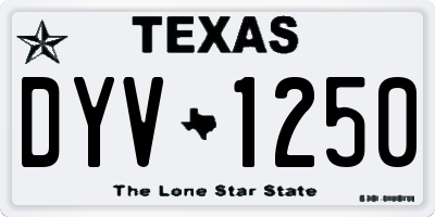 TX license plate DYV1250