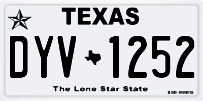 TX license plate DYV1252