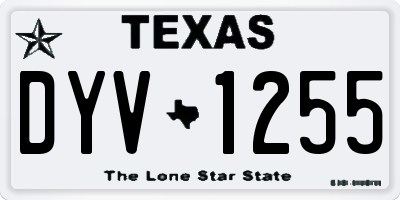 TX license plate DYV1255