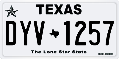 TX license plate DYV1257