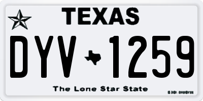 TX license plate DYV1259