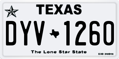 TX license plate DYV1260