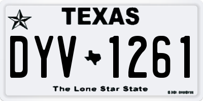 TX license plate DYV1261