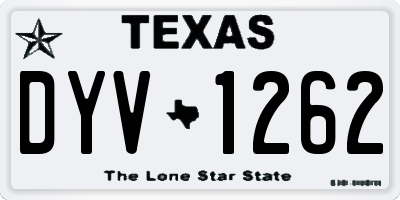 TX license plate DYV1262