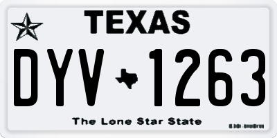 TX license plate DYV1263