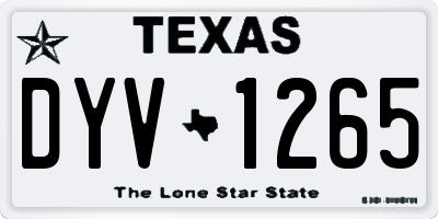 TX license plate DYV1265
