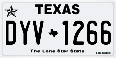 TX license plate DYV1266