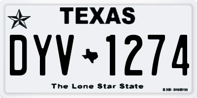 TX license plate DYV1274
