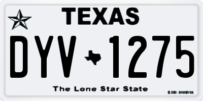 TX license plate DYV1275
