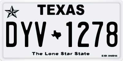 TX license plate DYV1278