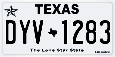TX license plate DYV1283
