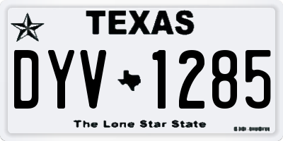 TX license plate DYV1285