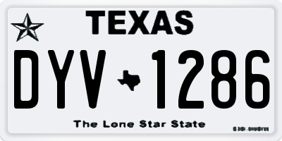 TX license plate DYV1286