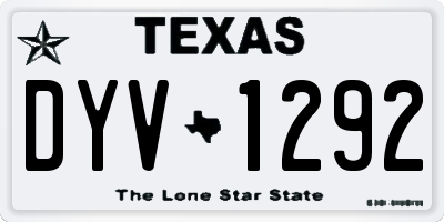 TX license plate DYV1292