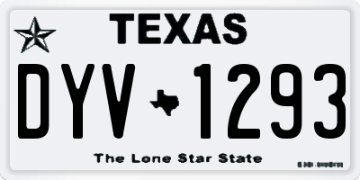TX license plate DYV1293