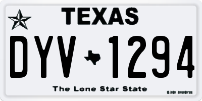 TX license plate DYV1294