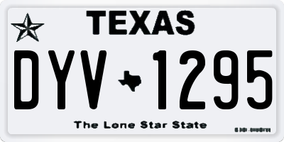 TX license plate DYV1295