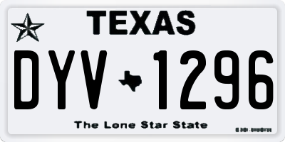TX license plate DYV1296