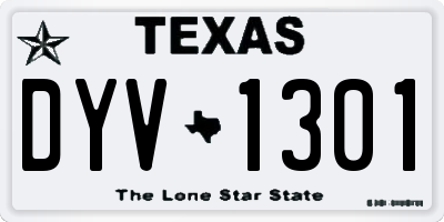 TX license plate DYV1301