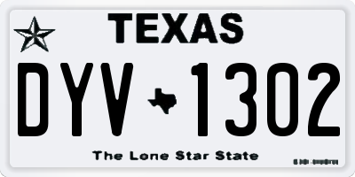 TX license plate DYV1302