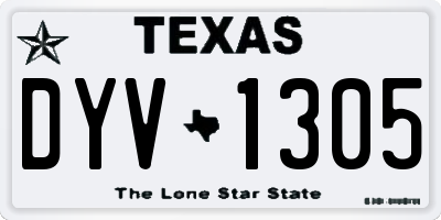 TX license plate DYV1305