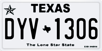 TX license plate DYV1306
