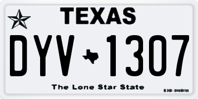 TX license plate DYV1307