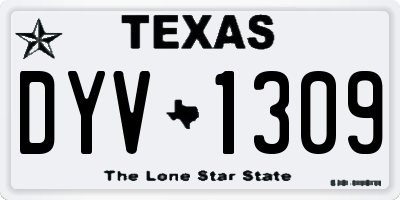 TX license plate DYV1309