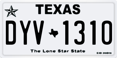 TX license plate DYV1310
