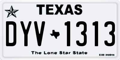 TX license plate DYV1313