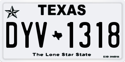 TX license plate DYV1318
