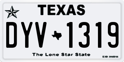 TX license plate DYV1319