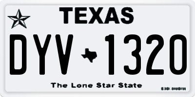 TX license plate DYV1320