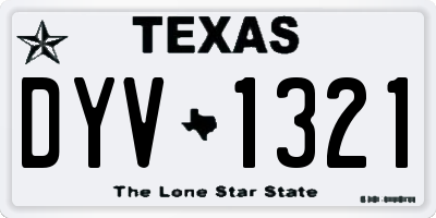 TX license plate DYV1321