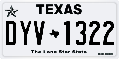 TX license plate DYV1322