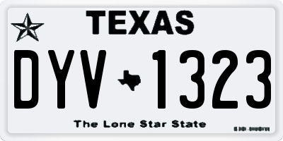 TX license plate DYV1323