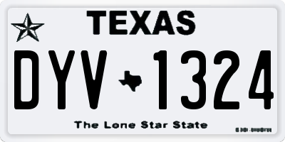 TX license plate DYV1324