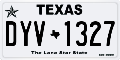 TX license plate DYV1327