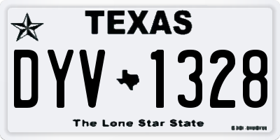 TX license plate DYV1328