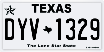 TX license plate DYV1329