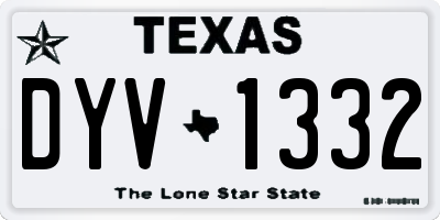 TX license plate DYV1332