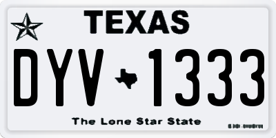 TX license plate DYV1333