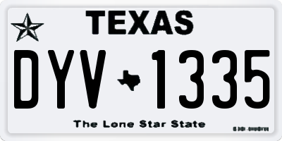 TX license plate DYV1335