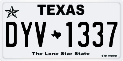 TX license plate DYV1337