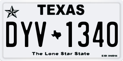 TX license plate DYV1340