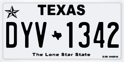 TX license plate DYV1342
